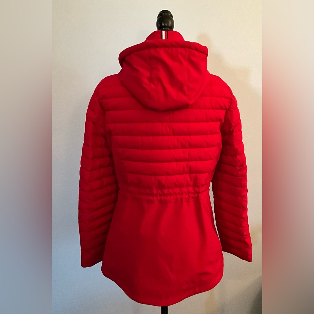 NWT Tommy Hilfiger Woman’s Winter Coat Quilted Jacket Red Coat - Picture 6 of 10
